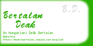 bertalan deak business card