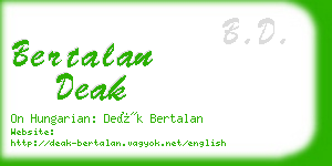 bertalan deak business card